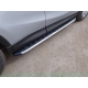 Пороги алюминиевые ТСС с накладкой серебристые для Mazda CX-5 2015-2021