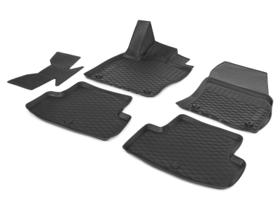 Коврики в салон Rival полиуретан, с крепежом, с перемычкой, 5 шт для Skoda Karoq 2020-2021
