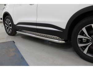 Пороги с площадкой алюминиевый лист 60 мм для Chery Tiggo 7 Pro № CHERTIG7P20-27