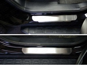 Накладки на пороги лист шлифованный для Hyundai Santa Fe Grand № HYUNSFGR16-27